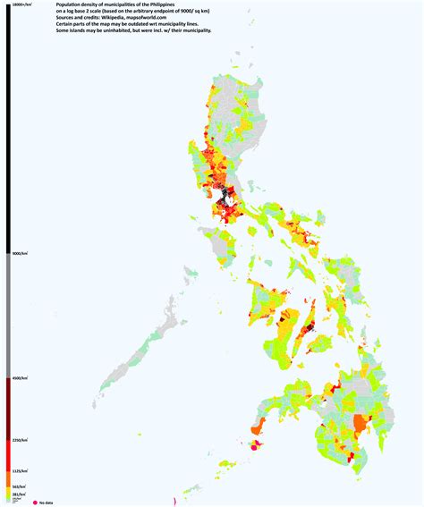 Highlights of the Population Density of the Philippines .